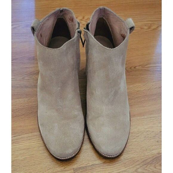 Madewell Billie Leather Suede Taupe Tan Ankle Boots Booties Women's Size 11 - Picture 10 of 10